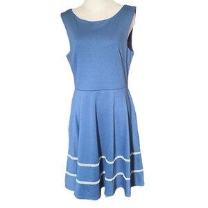 Blue & White Coquette Sleeveless Dress SZ XL